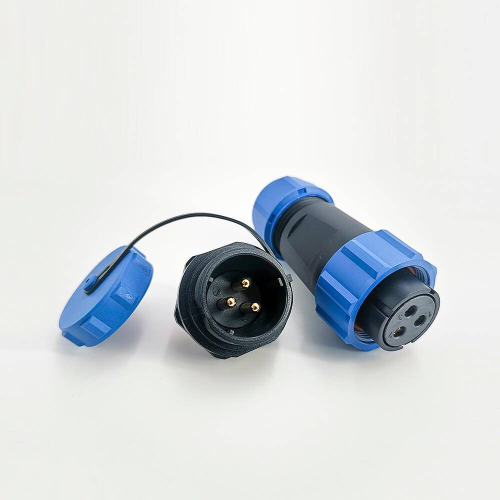 Elecbee SP21 Series IP68 Female Plug & Male Socket Rear-nut Mount Straight SP21 3 Pins Waterproof Aviation Connector