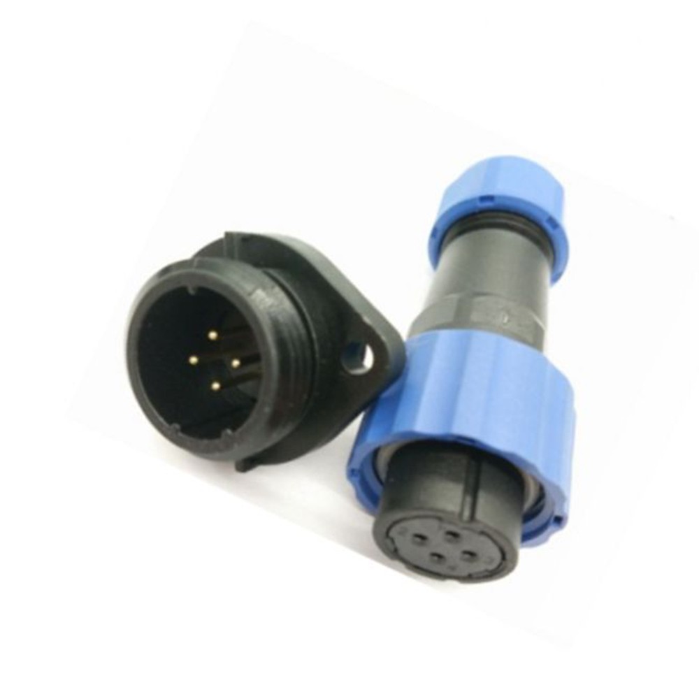 IP68 Connector SP17 Female Plug & Male Socket 2 hole flange panel mount SP17 4 pin Connector