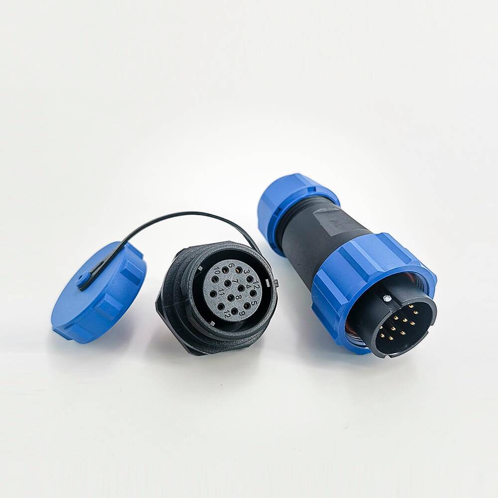 IP68 Connector SP21 Series 12 Pin Male Plug & Female socket Rear-nut Mount Straight Waterproof Aviation Connector