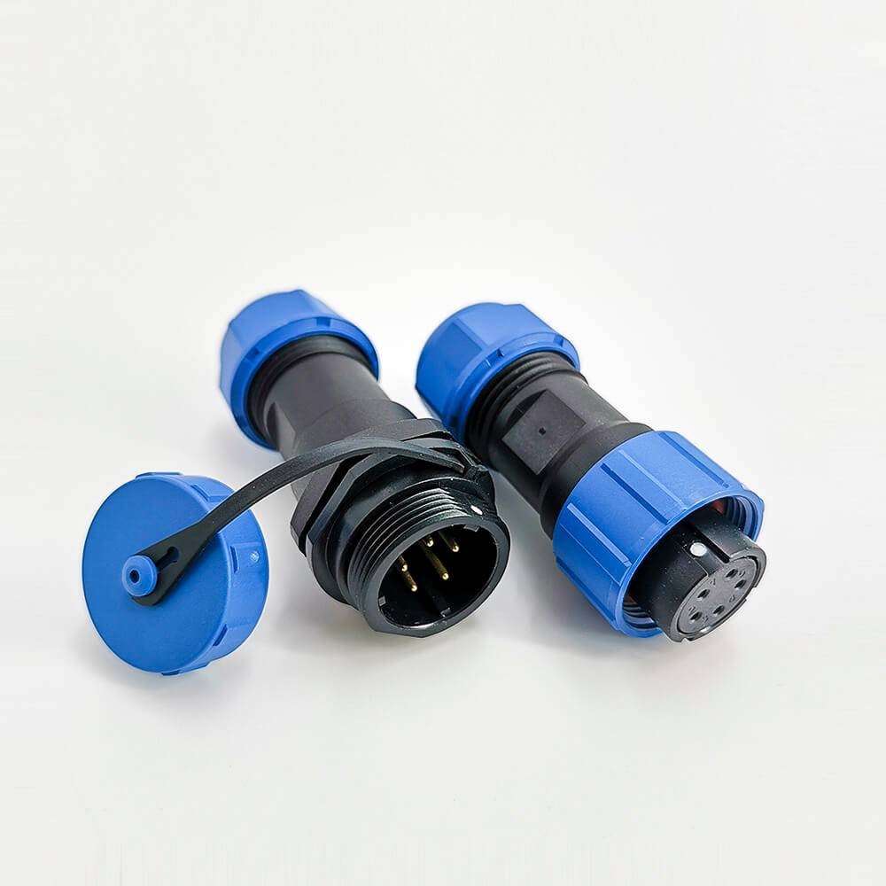 IP68 Power Connector SP17 Series 5 pin Female Plug & Male Socket In-line Waterproof butt Connectors