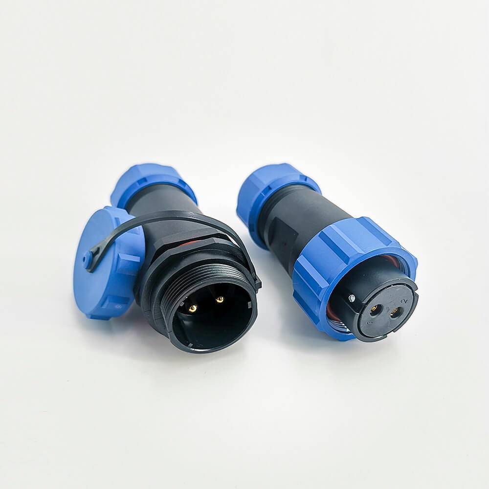 SP 21 Series IP68 Waterproof Connetor 2 pin In-line Female Plug & Male Socket SP21-2 Pins Connector