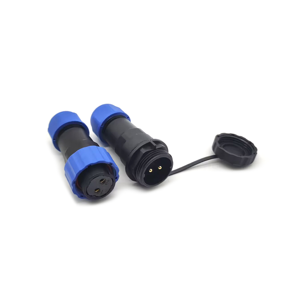 SP 21 Series IP68 Waterproof Connetor 2 pin In-line Female Plug & Male Socket SP21-2 Pins Connector