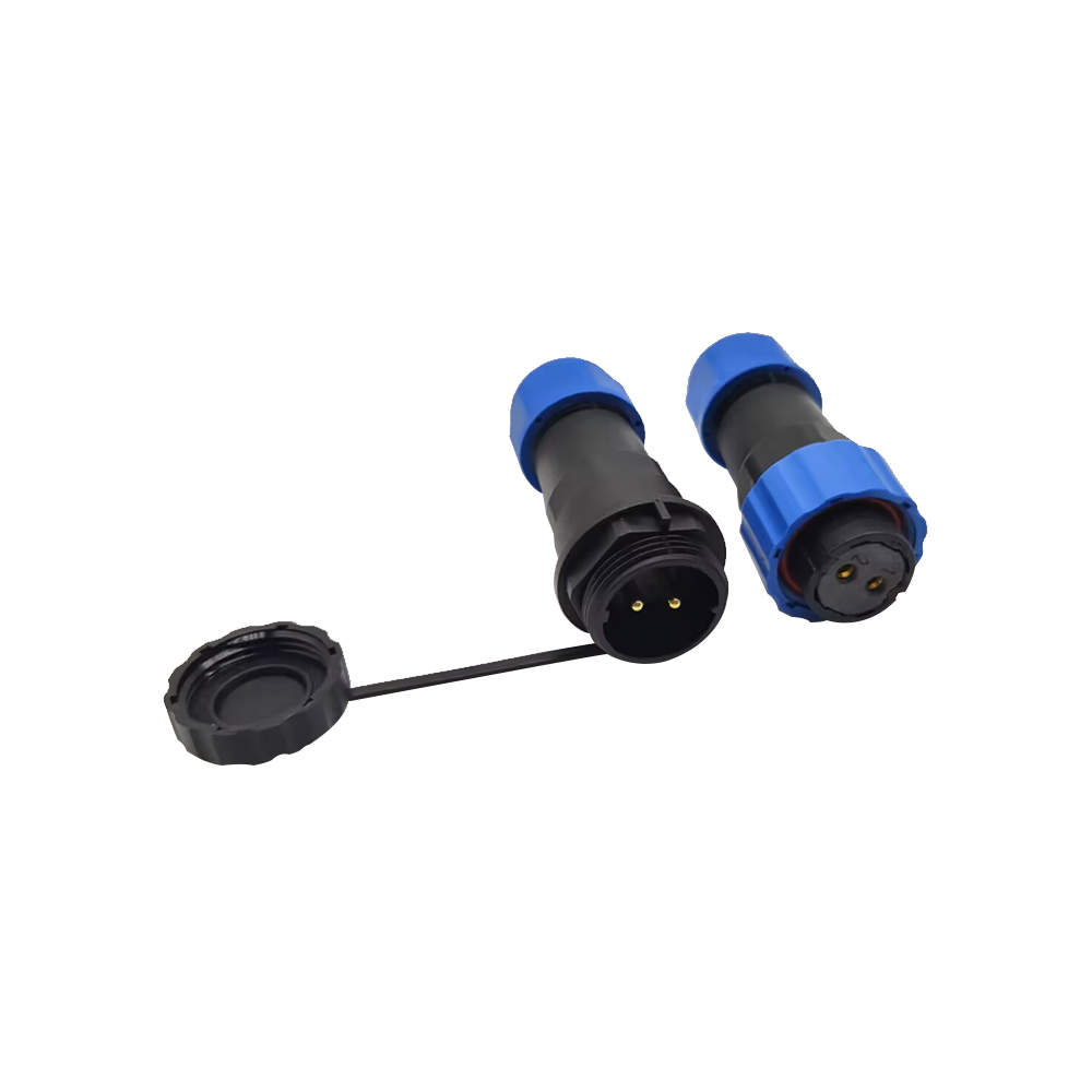 SP 21 Series IP68 Waterproof Connetor 2 pin In-line Female Plug & Male Socket SP21-2 Pins Connector