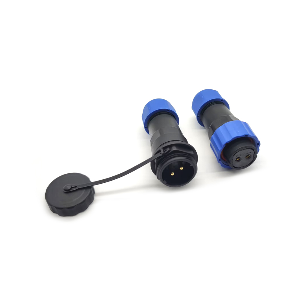 SP 21 Series IP68 Waterproof Connetor 2 pin In-line Female Plug & Male Socket SP21-2 Pins Connector