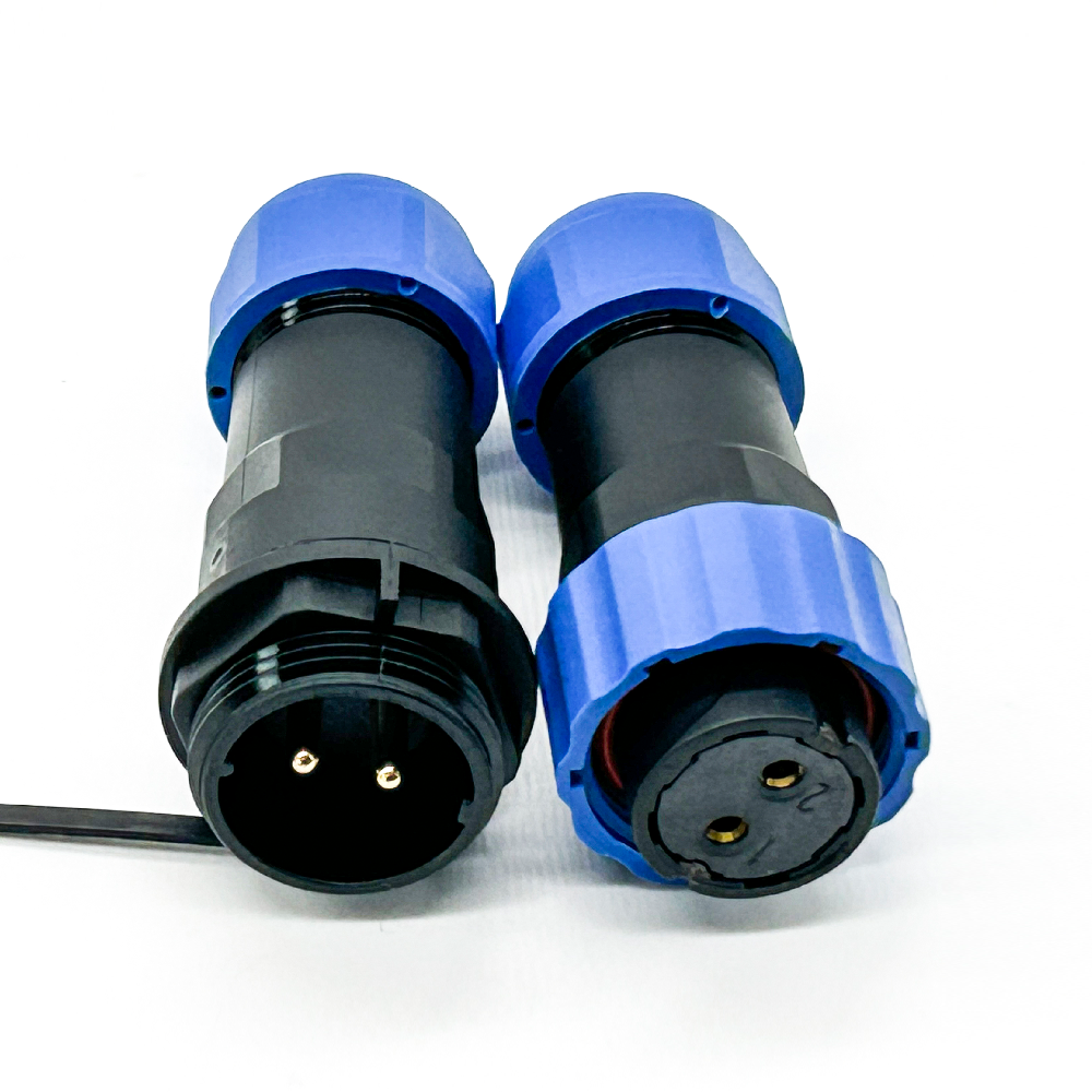 SP 21 Series IP68 Waterproof Connetor 2 pin In-line Female Plug & Male Socket SP21-2 Pins Connector