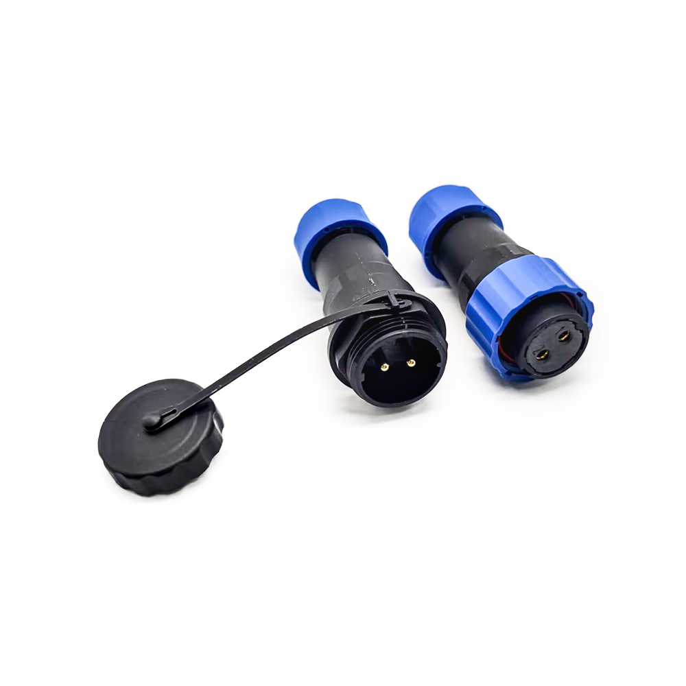 SP 21 Series IP68 Waterproof Connetor 2 pin In-line Female Plug & Male Socket SP21-2 Pins Connector