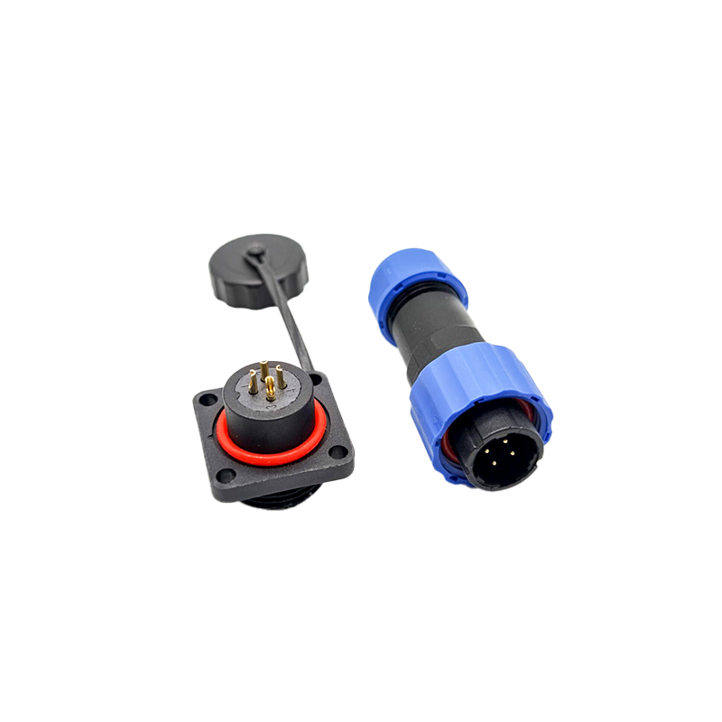 SP17 Connector male Plug & FeMale Socket 4 hole flange panel mount SP17 4 pin Connector