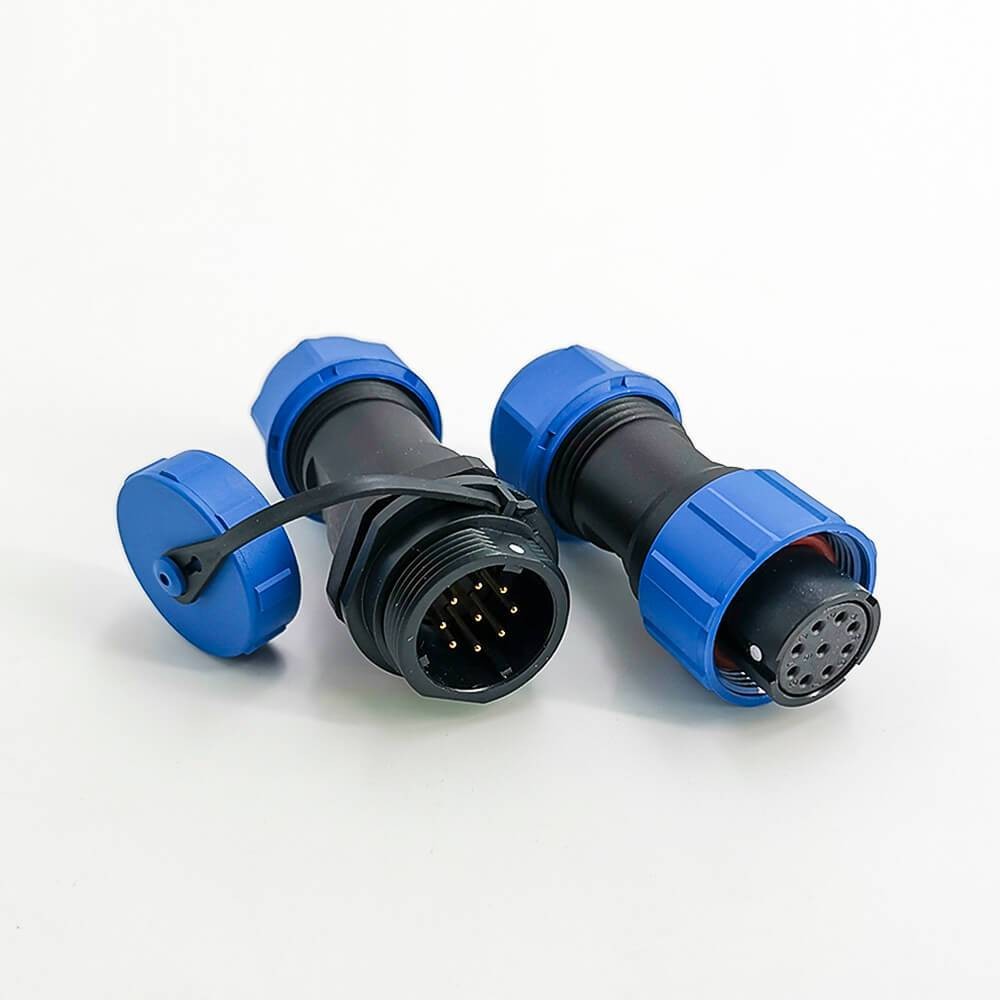 SP17 Connector Series 9 pin Female Plug & Male Socket In-line Waterproof butt Connectors