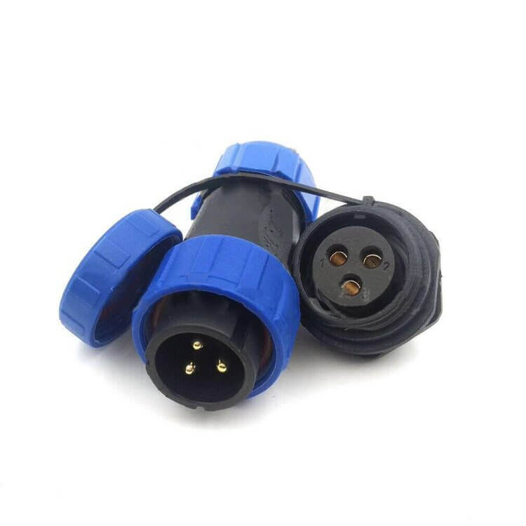 SP21 Series 3 Pin IP68 Connectors Male Plug & Female socket Rear-nut Mount Straight Waterproof & Dustproof Aviation