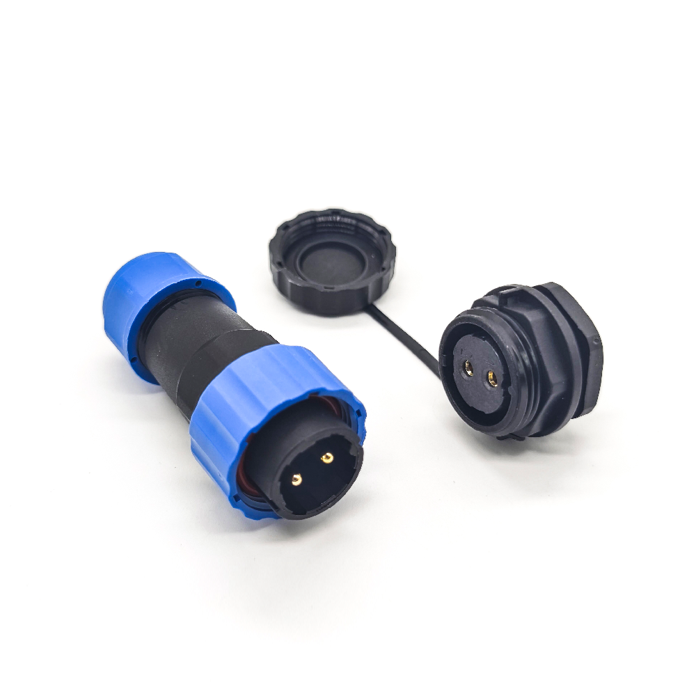 SP21 Series IP68 2 Pin Male Plug & Female socket Rear-nut Mount Straight Waterproof & Dustproof Aviation Connector