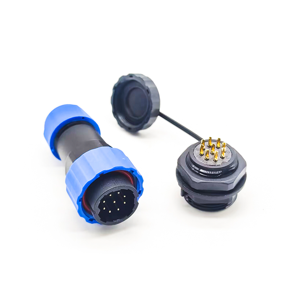 SP21 Series IP68 9 Pin Female Plug & Male Socket Rear-nut Mount Straight SP21-9 Pins Waterproof Aviation Connector