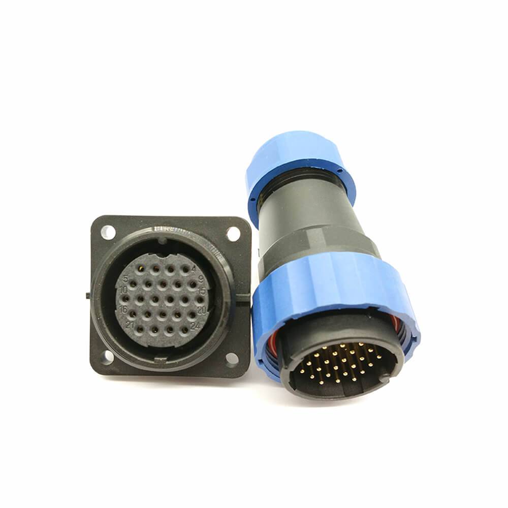 Waterproof Connetor SP29 24Pin Aviation Connector Straight Plug&Socket 4 Hole Flange