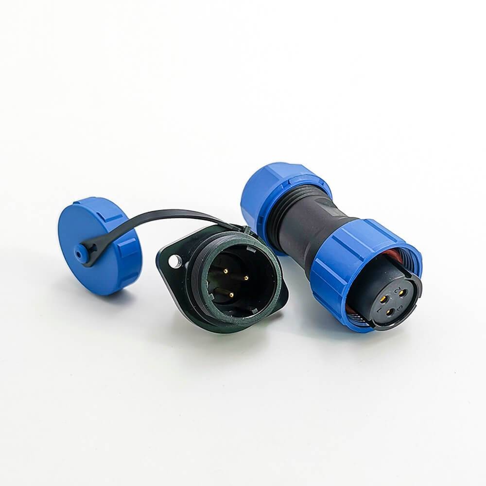 Waterproof Plug and Socket SP17 Series 3 pin Female Plug & Male Socket 2 Hole Flange Panel Mount Aviation Connector