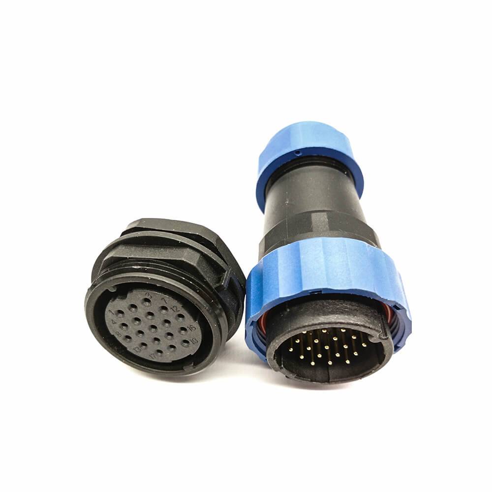 Waterproof Plug and Socket SP29 19Pin Straight Plug&Socket Rear-nut Mount