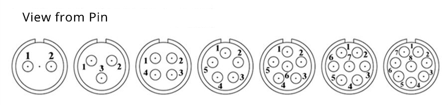 TP12 2 Pin Aviation Connector Male Female Straight Metal Wiring Aviation Solder Cup For Cable