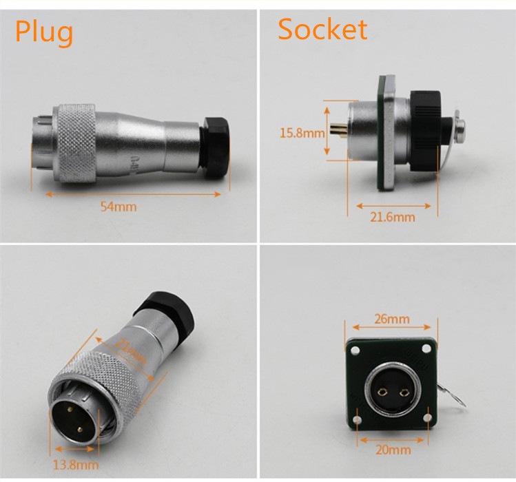 10pin TA Male Plug WF16 Straight Plug with plastic clamping-nut Waterproof Connector