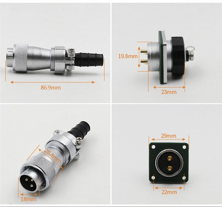 15pin Flange Socket and Straight Plug series WF20 TI+Z Male plug and Female Receptacle