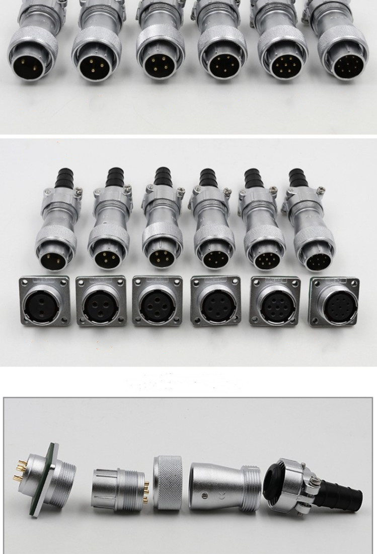 15pin Flange Socket and Straight Plug series WF20 TI+Z Male plug and Female Receptacle