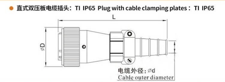 15pin Flange Socket and Straight Plug series WF20 TI+Z Male plug and Female Receptacle