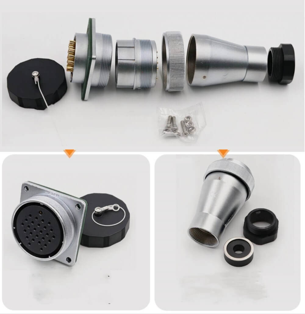 42pin Waterproof Aviation Male Plug and Square Female Socket TA+Z WF48 series Straight Connector