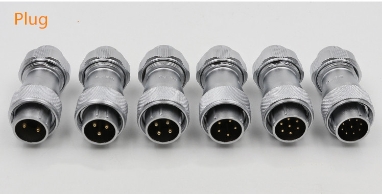 3pin Waterproof Aviation Male Plug and Female Socket WF20 TE+ZE Docking Straight Connector