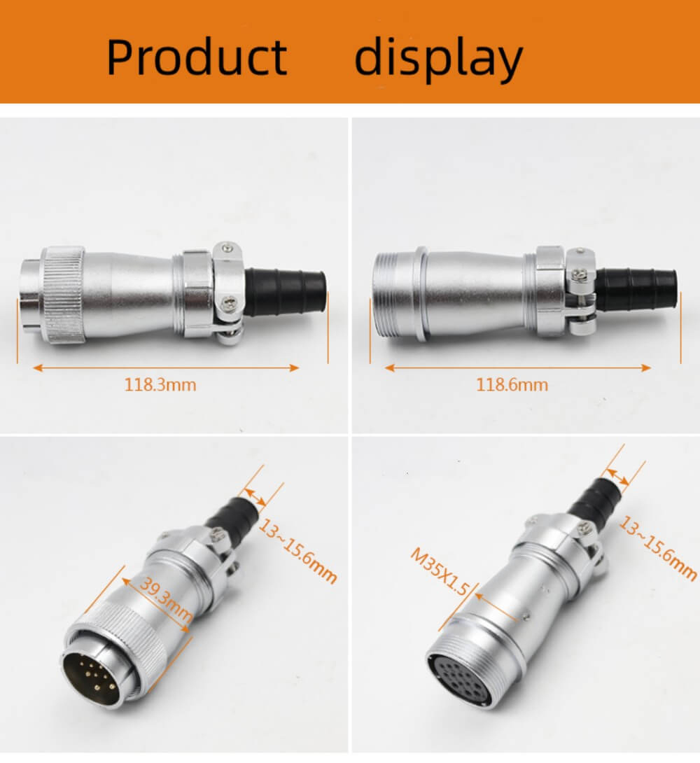 10pin Waterproof Aviation Male Plug and Female Socket WF32 series TI+ZI Docking Straight Connector