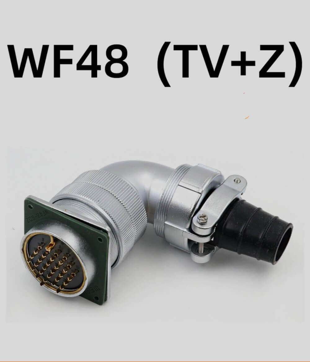 Aviation Waterproof Connector WF48/5pin TV+Z Bending Right Angle Male Plug and Female Receptacle