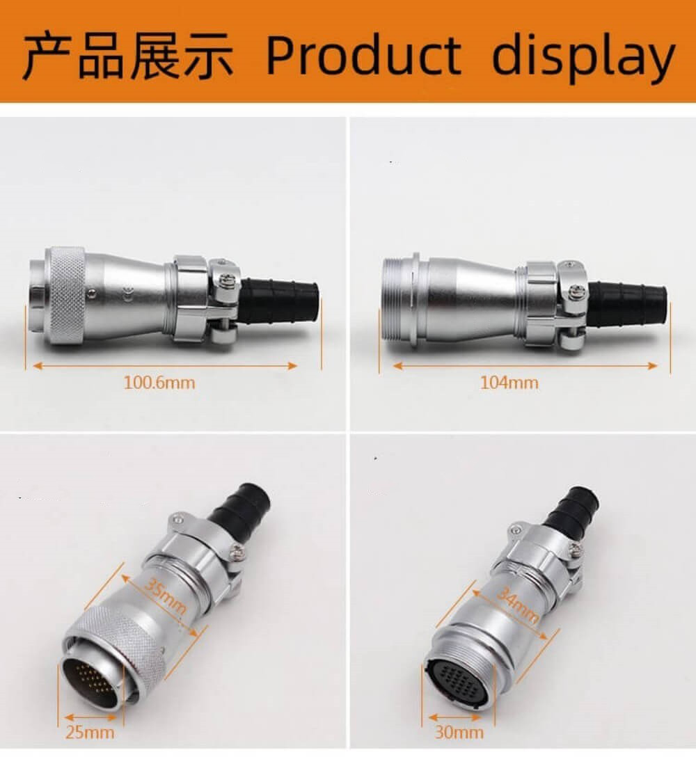 7pin Waterproof Aviation Male Plug and Female Socket WF28 TI+ZI Docking Straight Connector