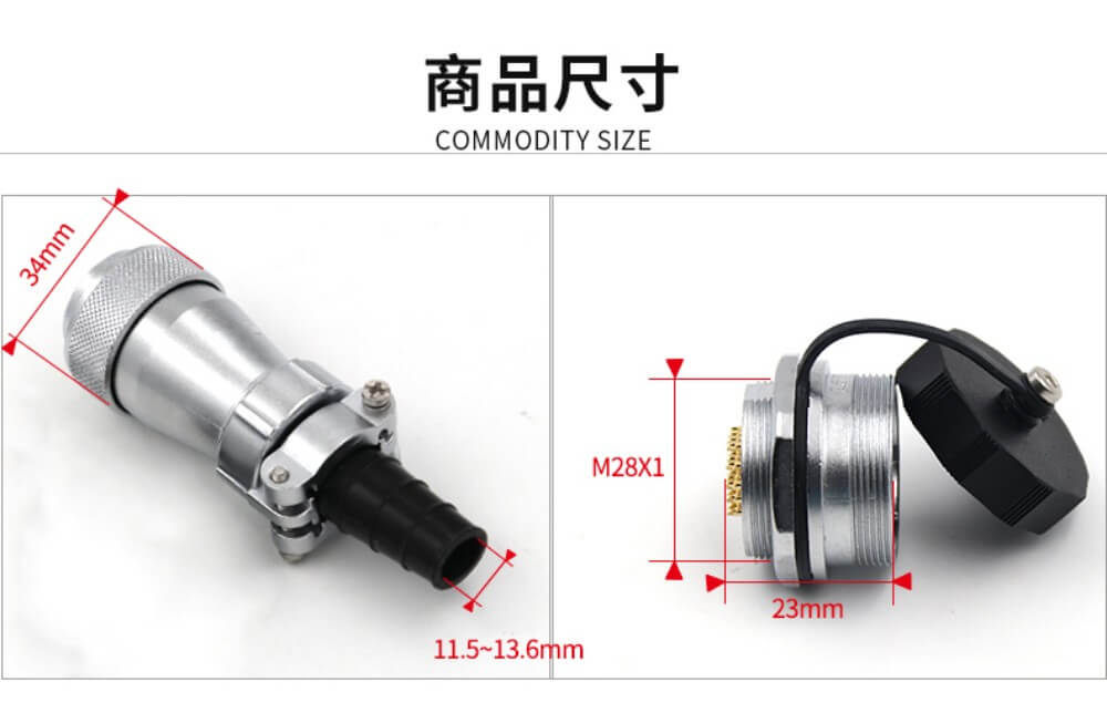 26pin TI+ZM Aviation Waterproof Connector WF28 series Male Plug and Female Receptacle Connector Aviation