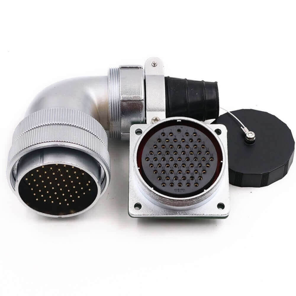 Aviation Waterproof Connector WF55/61pin TV+Z Bending Right Angle Male Plug and Female Receptacle