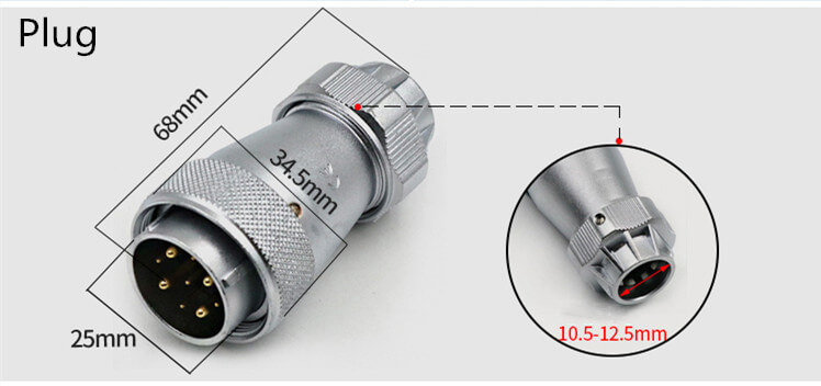 10pin TE+Z Straight Connector WF28 Male Plug and Female Jack Connector Aviation plug Socket