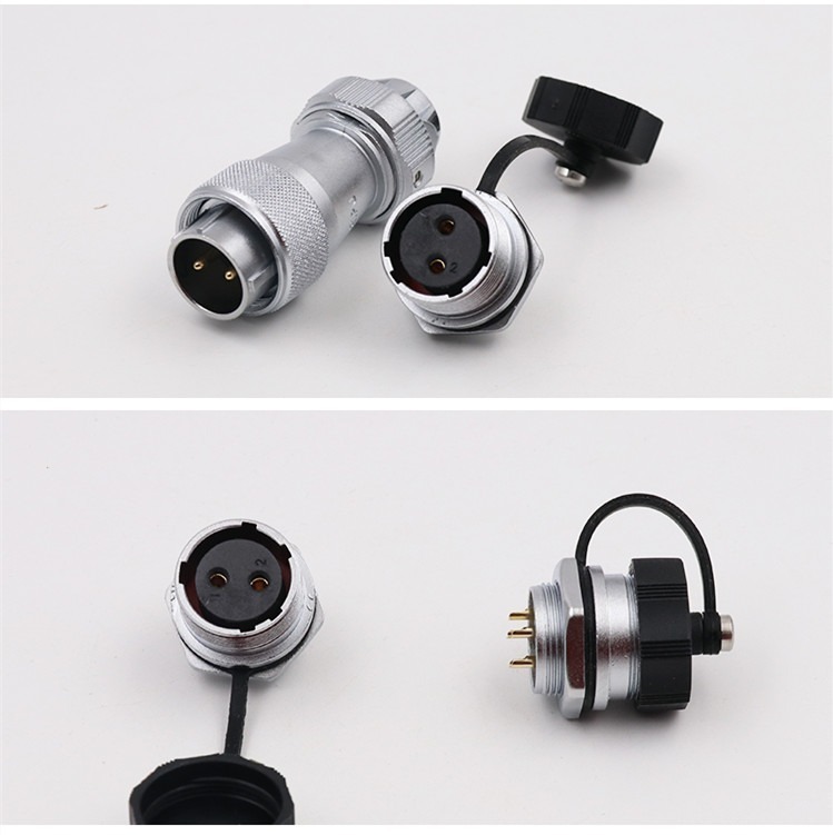 2pin Female Jack WF20 Round Flange panel Socket Aviation Waterproof Connector ZM Jack