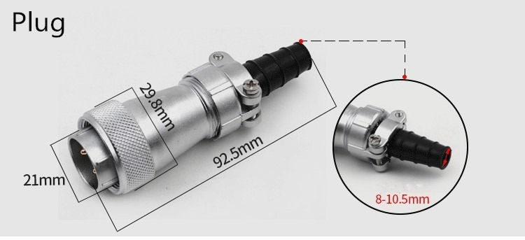 10pin TI Male Plug with cable clamping plates WF24 Straight Plug Waterproof Connector