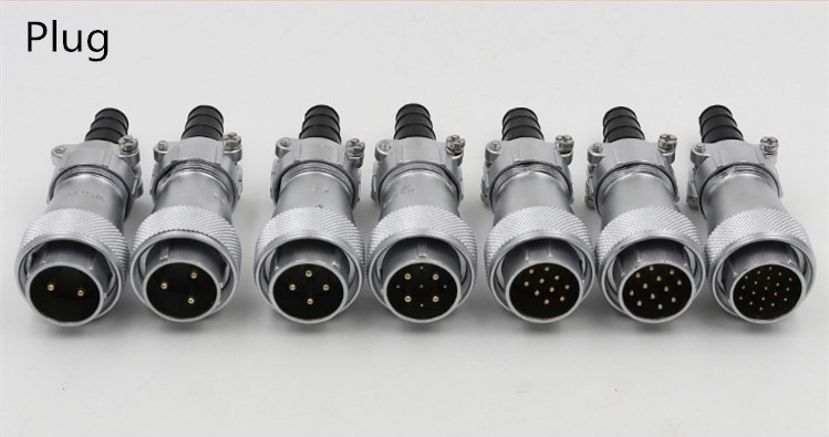 10pin TI Male Plug with cable clamping plates WF24 Straight Plug Waterproof Connector