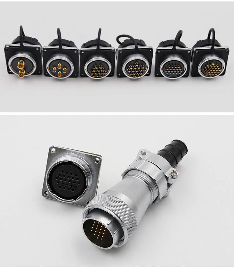 8pin Flange Socket and Straight Plug series WF28 TI+Z Male plug and Female Receptacle