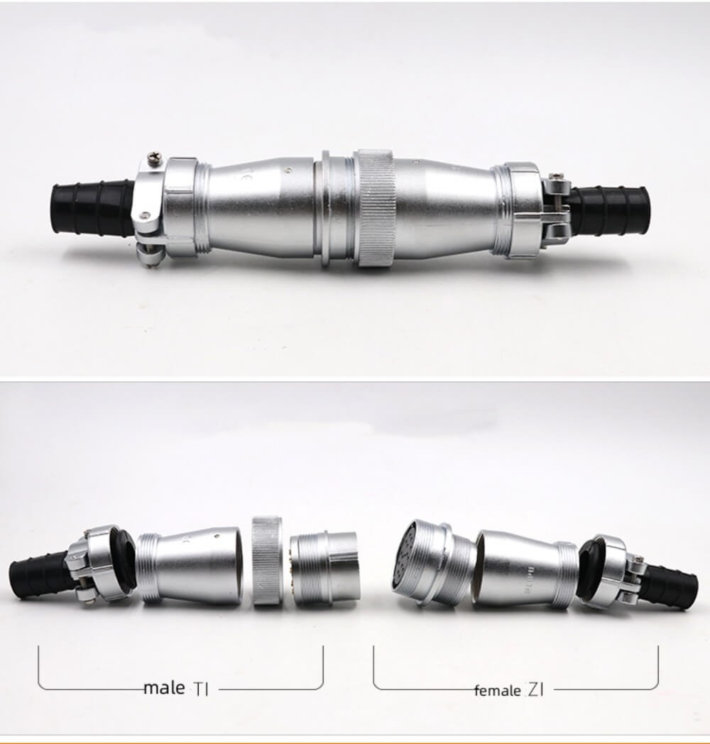 Male Plug and Female Socket Connector 9pin Docking Straight TI+ZI WF40 series Waterproof Connector