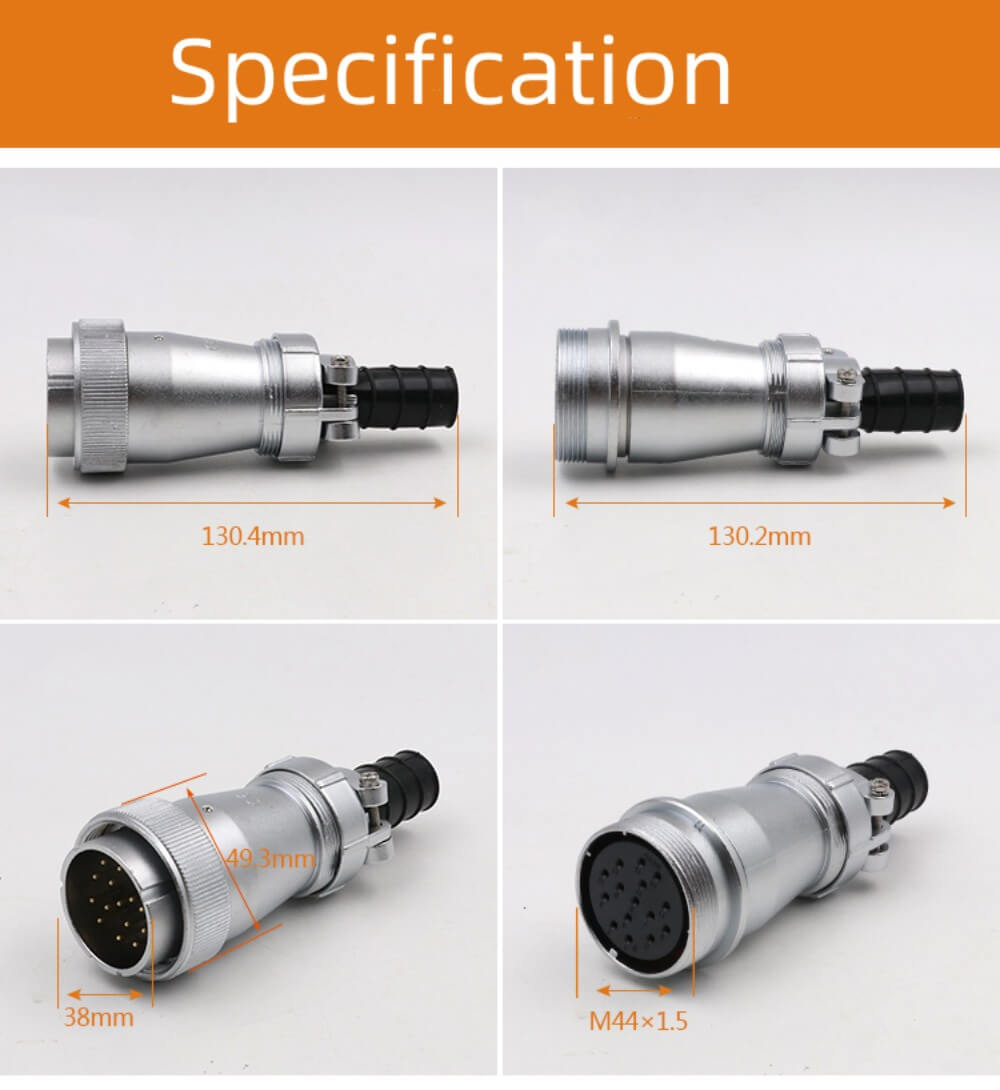 Male Plug and Female Socket Connector 9pin Docking Straight TI+ZI WF40 series Waterproof Connector