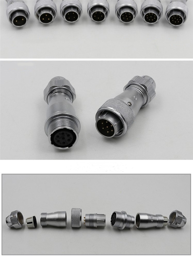 3pin Waterproof Aviation Male Plug and Female Socket WF16 TE+ZE Docking Straight Connector