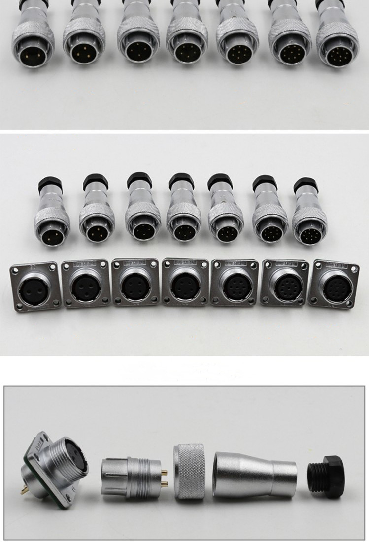 3pin Waterproof Aviation Male Plug and Square Female Socket TA/Z WF16 Straight Connector