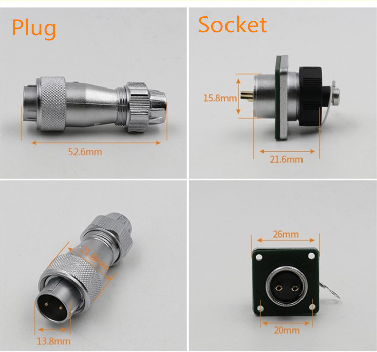 4pin TE+Z Straight Connector WF16 Male Plug and Female Jack Connector Aviation plug Socket