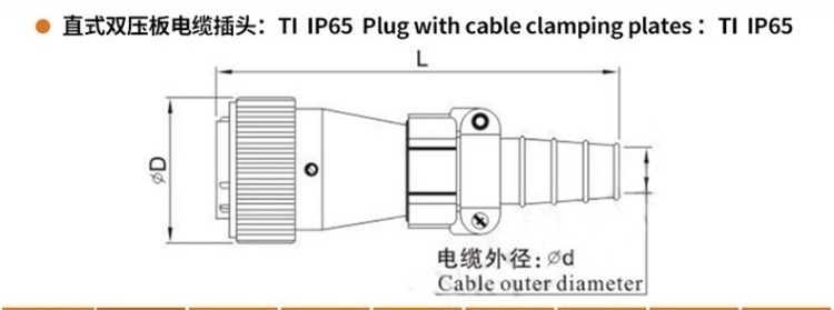 Aviation Waterproof Male Plug and Female Socket TI+Z WF16-2pin Straight cable square Socket Connector