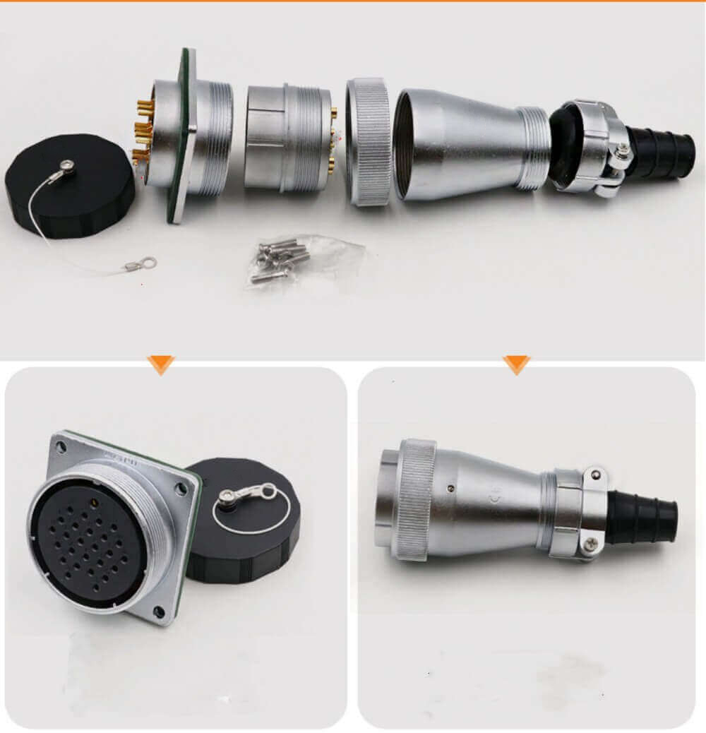 38pin Flange Socket and Straight Plug WF48 series TI+Z Male plug and Female Receptacle