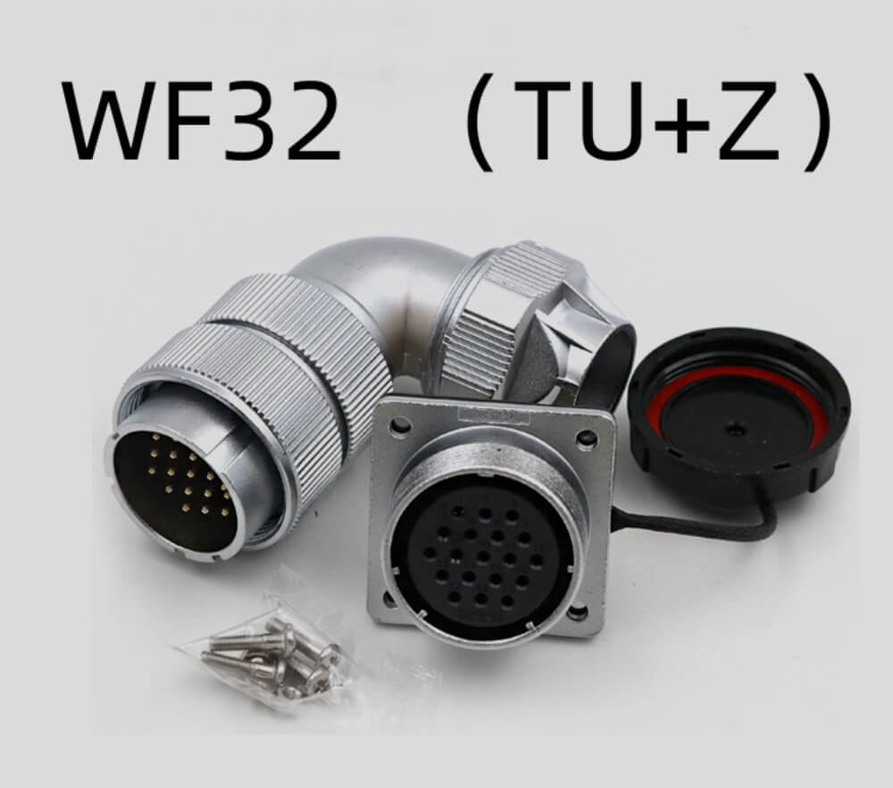 Male Plug and Female Jack Connector 12pin Right Angle TU/Z WF32 Aviation Waterproof Connector