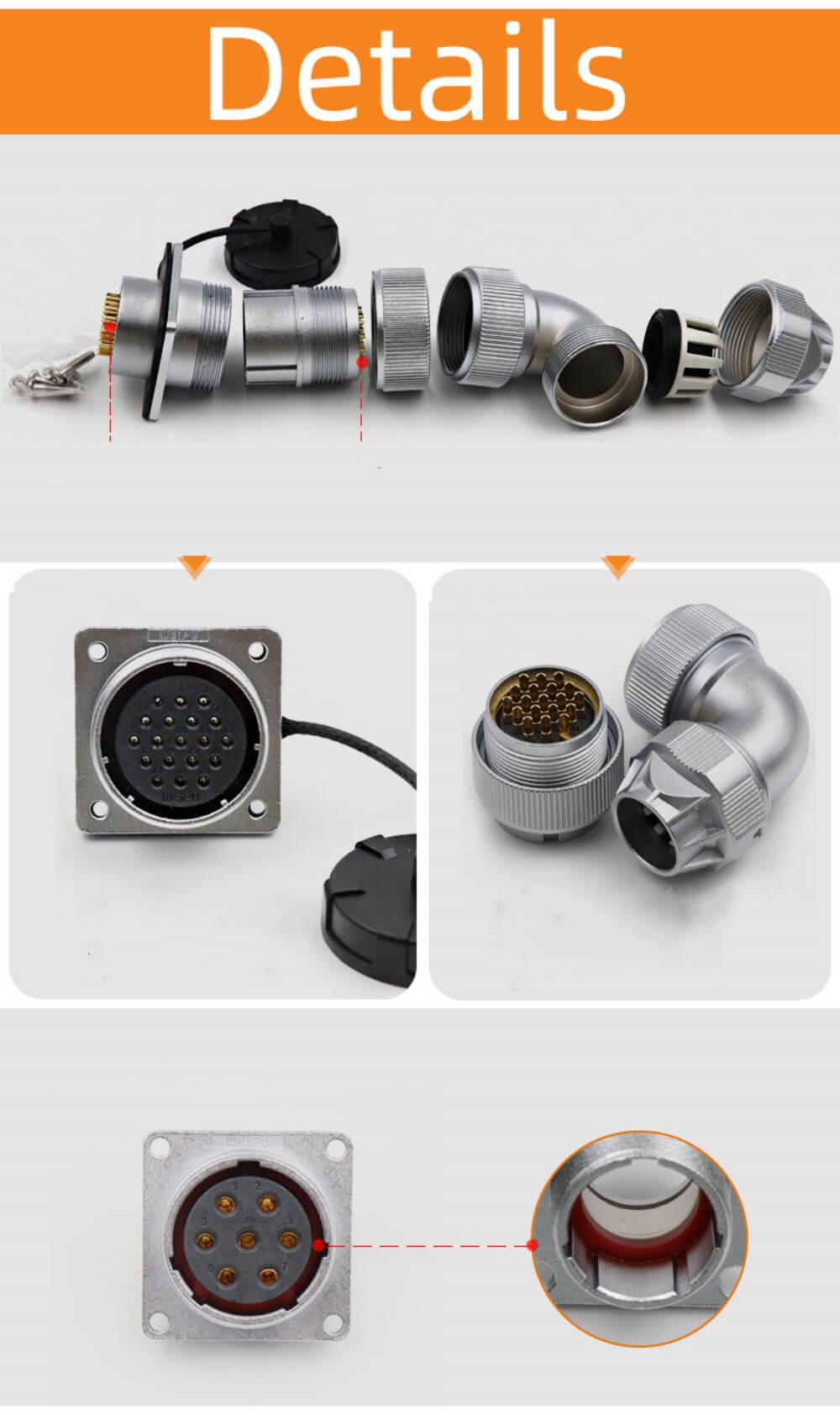 Male Plug and Female Jack Connector 12pin Right Angle TU/Z WF32 Aviation Waterproof Connector