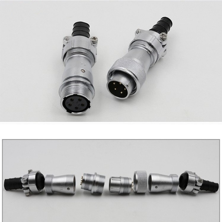 5pin Female Jack WF20 Straight Jack with cable clamping plates Aviation Waterproof Connector ZI Socket