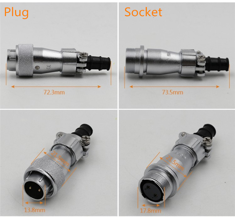 3pin Waterproof Aviation Male Plug and Female Socket WF16 TI+ZI Docking Straight Connector