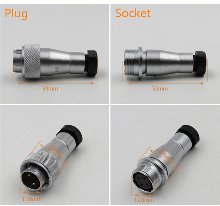 5pin Female Jack WF16 Straight Jack with plastic clamping-nut Aviation Waterproof Connector ZA Jack