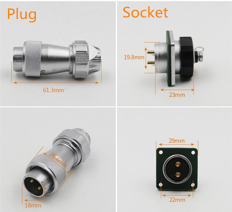 4pin TE+Z Straight Connector WF20 Male Plug and Female Jack Connector Aviation plug Socket