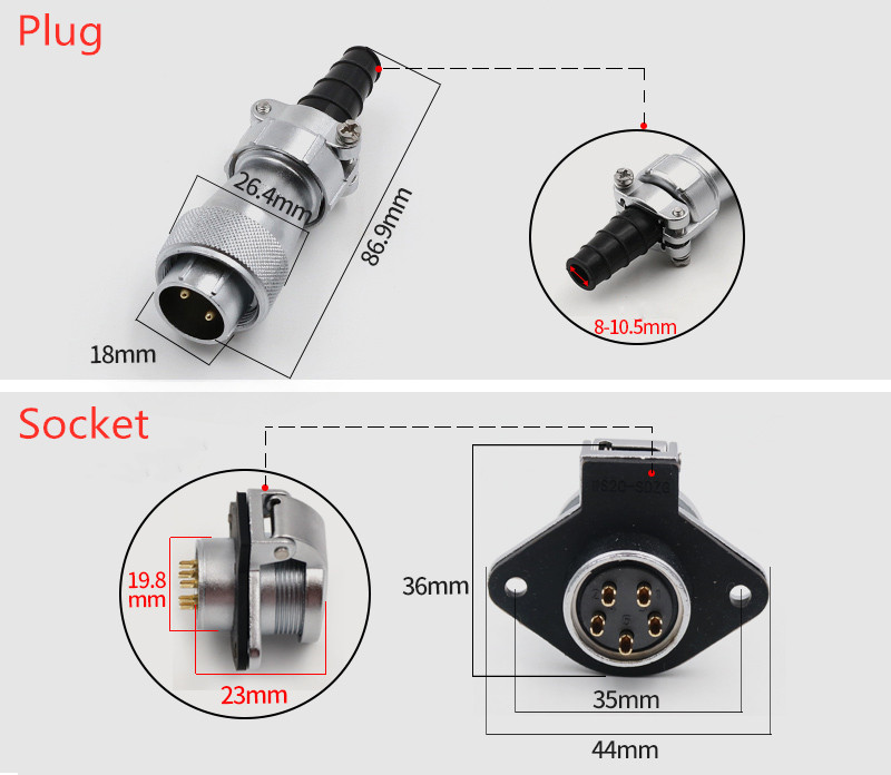 9pin TI+ZG with Cap Connector WF20 Male Plug and Female Jack Connector Aviation plug Socket