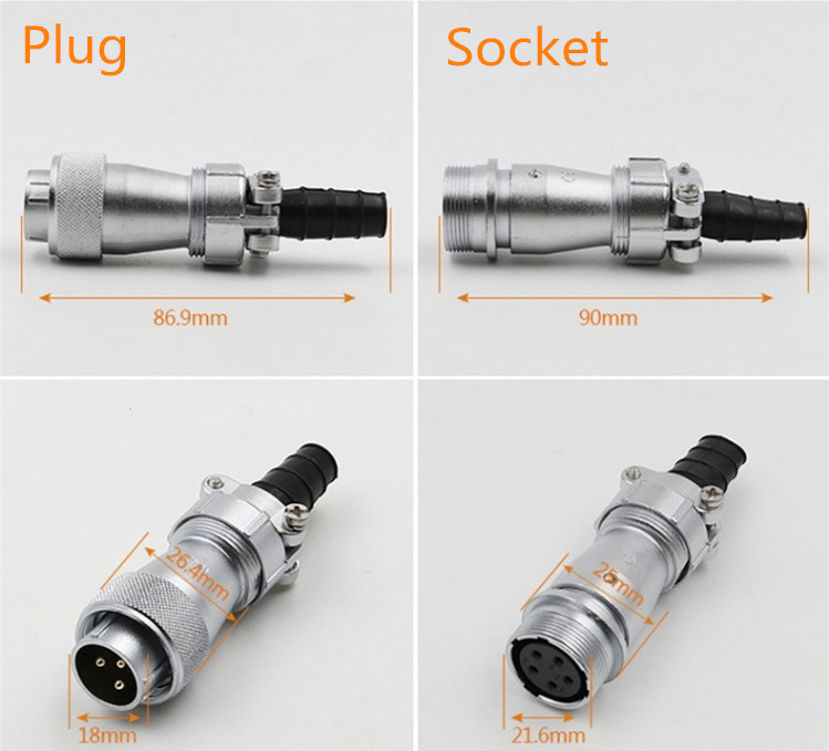 3pin Waterproof Aviation Male Plug and Female Socket WF20 TI+ZI Docking Straight Connector